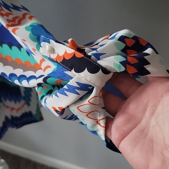 Cato multicolored v-neck chevron tunic - Picture 4 of 8